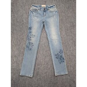 Sundance‎ Magnolia Fit Women's Jeans 26 Floral Embroidered Light Wash Denim